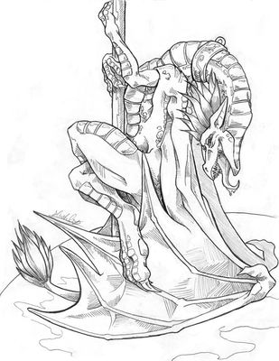 Poledancing Dragoness
art by slash0x
Keywords: dragoness;female;feral;solo;poledance;slash0x