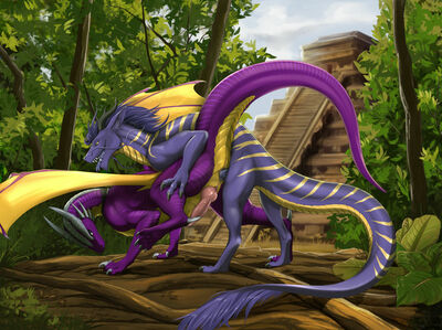 Rainforest Drakes
art by soulless_lumos
Keywords: dragon;male;feral;M/M;penis;from_behind;anal;soulless_lumos