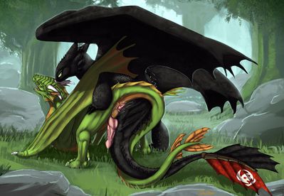 Sillicas and Toothless Mating
art by stardragon102
Keywords: how_to_train_your_dragon;httyd;toothless;night_fury;dragon;male;feral;M/M;penis;from_behind;anal;spooge;stardragon102