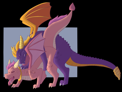 Spyro and Ember Having Sex
art by starryprince
Keywords: videogame;spyro_the_dragon;dragon;dragoness;male;female;spyro;ember;anthro;M/F;from_behind;suggestive;starryprince