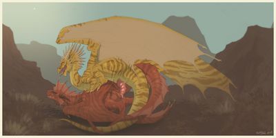 Dragons Mating
art by stygimoloch
Keywords: dragon;dragoness;male;female;feral;M/F;penis;from_behind;cloacal_penetration;spooge;stygimoloch