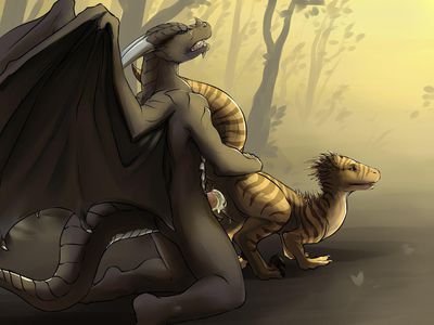 Mounting a Raptor
art by styxandstoned
Keywords: dragon;dinosaur;theropod;dinosaur;male;female;feral;M/F;penis;from_behind;vaginal_penetration;spooge;styxandstoned
