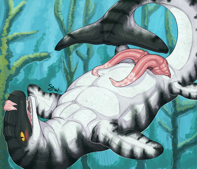 Mosasaurus
art by syrex_walker
Keywords: dinosaur;mosasaurus;male;feral;solo;penis;hemipenis;spooge;syrex_walker