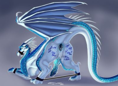 Free Use (Wings_of_Fire)
art by tarosoymilk
Keywords: wings_of_fire;icewing;dragon;male;feral;solo;bondage;penis;presenting;spooge;tarosoymilk