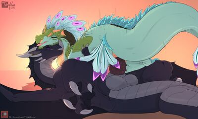 Bounce
art by tenaflux
Keywords: dragon;dragoness;male;female;feral;M/F;penis;cowgirl;vaginal_penetration;tenaflux