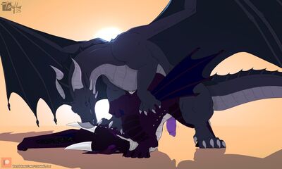 Pinned Equinox (Wings_of_Fire)
art by tenaflux
Keywords: wings_of_fire;nightwing;dragon;male;feral;M/M;penis;from_behind;anal;tenaflux
