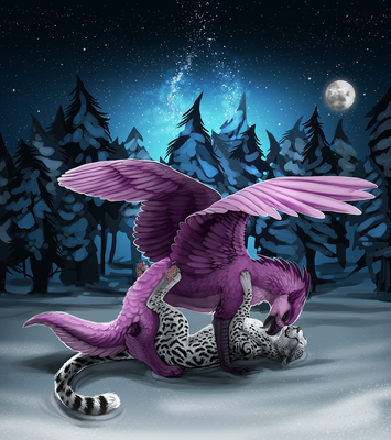 In The Moonlight
art by theowlette
Keywords: gryphon;furry;feline;cheetah;male;female;feral;M/F;penis;missionary;theowlette