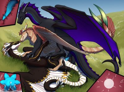 Threesome
art by ThePeachDragoness
Keywords: dragon;dragoness;male;female;feral;M/F;threeway;penis;missionary;vaginal_penetration;internal;ejaculation;spooge;ThePeachDragoness