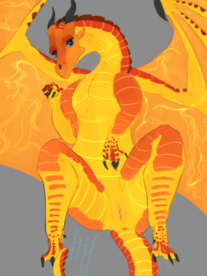 Peril (Wings_of_Fire)
art by thorthelizardgod
Keywords: wings_of_fire;skywing;peril;dragoness;female;feral;solo;vagina;thorthelizardgod