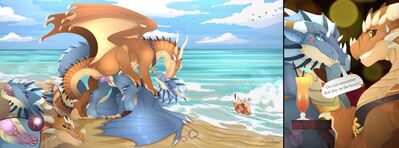 Memories
art by tiama
Keywords: dragon;dragoness;male;female;feral;M/F;penis;from_behind;vaginal_penetration;internal;spooge;beach;tiama