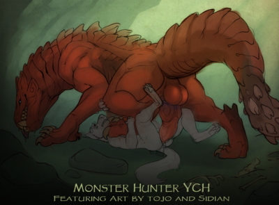 Odogaron Sketch
art by tojo-the-thief and sidian
Keywords: videogame;monster_hunter;dragon;odogaron;feral;furry;canine;anthro;male;M/M;penis;missionary;anal;spooge;tojo-the-thief;sidian