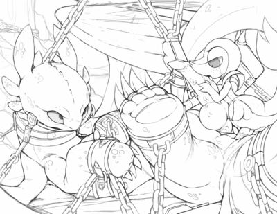 Toothless and Snivy Bondage
art by tricksta
Keywords: anime;pokemon;how_to_train_your_dragon;httyd;night_fury;dragon;snake;snivy;toothless;male;feral;anthro;M/M;bondage;penis;missionary;anal;oral;tricksta