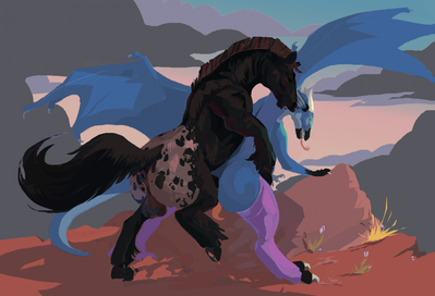 Horse and Drake
art by tryst_entangled
Keywords: dragon;furry;equine;horse;dragon;male;feral;M/M;penis;from_behind;anal;tryst_entangled