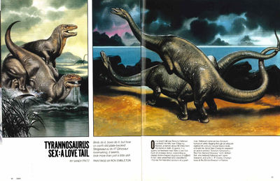 Omni Article 1
art by Ron_Embleton
Keywords: dinosaur;theropod;tyrannosaurus_rex;trex;sauropod;male;female;feral;M/F;from_behind;Ron_Embleton