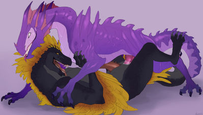Drakes Having Sex
art by tsubelle
Keywords: dragon;male;feral;M/M;penis;missionary;anal;spooge;tsubelle