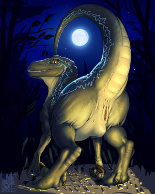 Blue Moon
art by tyelle-niko
Keywords: jurassic_world;dinosaur;theropod;raptor;deinonychus;blue;female;feral;solo;presenting;cloaca;tyelle-niko