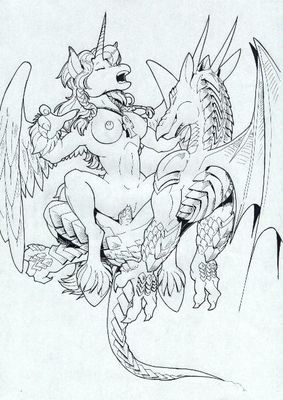 Unicorn and Dragon
unknown artist
Keywords: dragon;furry;equine;unicorn;male;female;anthro;breasts;M/F;penis;cowgirl;vaginal_penetration;spooge