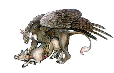 Gryphon Mounts A Deer
art by amagire
Keywords: gryphon;furry;cervine;deer;male;female;feral;M/F;from_behind;amagire