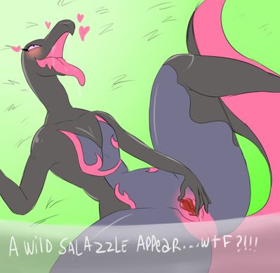 A Wild Salazzle Appears
art by vaini
Keywords: anime;pokemon;lizard;salazzle;female;anthro;solo;vagina;spread;vaini