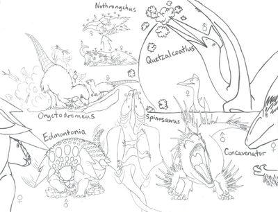 Valentine Dinos 2016
art by roukaryu
Keywords: dinosaur;theropod;nothronychus;spinosaurus;male;female;feral;M/F;from_behind;missionary;roukaryu