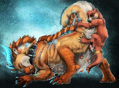 Percy x Moonfang
art by venlightchaser
Keywords: dragoness;furry;mustelid;otter;male;female;feral;M/F;penis;from_behind;vaginal_penetration;spooge;venlightchaser