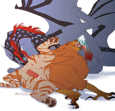 Cleaning Crew
art by ventox
Keywords: dragon;gryphon;male;feral;M/M;penis;69;oral;spooge;ventox