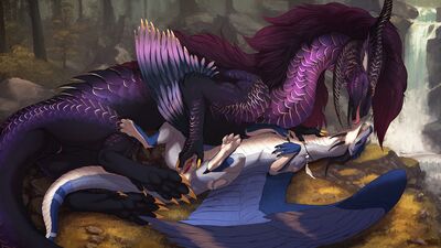Forest Intimacy
art by veoros
Keywords: dragoness;female;feral;lesbian;vagina;cloaca;spread;spooge;veoros