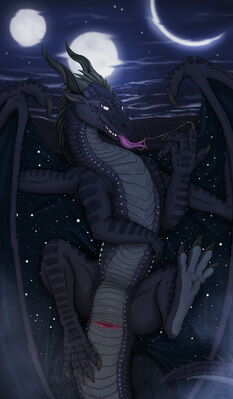 A Night So Bright 1 (Wings_of_Fire)
art by vinaru
Keywords: wings_of_fire;nightwing;dragon;male;feral;solo;cloaca;vinaru