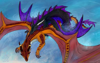 Skywing and Seawing (Wings_of_Fire)
art by viro_of_the_forest
Keywords: wings_of_fire;skywing;seawing;hybrid;dragon;dragoness;male;female;feral;M/F;penis;from_behind;vaginal_penetration;spooge;viro_of_the_forest