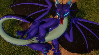 Horny Nightwing (Wings_of_Fire)
art by void_dragon216
Keywords: wings_of_fire;nightwing;dragoness;female;feral;solo;vagina;presenting;cgi;void_dragon216