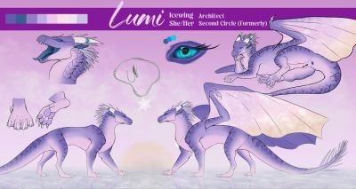 Lumi Reference (Wings_of_Fire)
art by walendi
Keywords: wings_of_fire;icewing;dragoness;female;feral;solo;vagina;reference;walendi