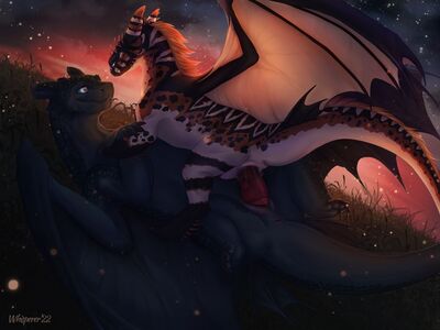 Atil Riding Zephyr
art by whisperer
Keywords: how_to_train_your_dragon;httyd;night_fury;dragon;dragoness;male;female;feral;M/F;penis;cowgirl;vaginal_penetration;whisperer