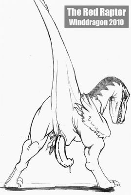 The Red Raptor
art by winddragon
Keywords: dinosaur;theropod;raptor;deinonychus;male;feral;solo;penis;spooge;winddragon