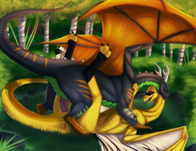 Draco and Coryn Having Sex
art by wing-of-chaos
Keywords: dragon;male;feral;M/M;penis;missionary;anal;spooge;wing-of-chaos