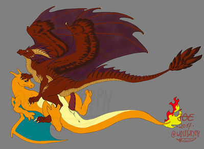 Charizard Riding
art by wolfgryph
Keywords: anime;pokemon;dragon;charizard;male;feral;anthro;M/M;penis;cowgirl;anal;wolfgryph