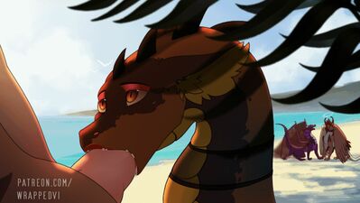 Day at the Beach
art by wrappedvi
Keywords: dragon;dragoness;male;female;feral;M/F;penis;oral;spooge;beach;wrappedvi