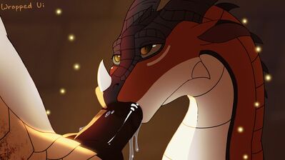 Good Girl (Wings_of_Fire)
art by wrappedvi
Keywords: wings_of_fire;skywing;sandwing;dragon;dragoness;male;female;feral;M/F;penis;oral;closeup;spooge;wrappedvi