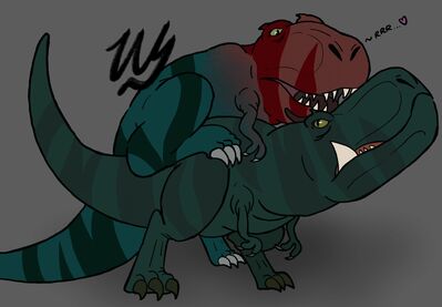 Fang and Her Son (Primal)
art by wyrm.ling
Keywords: primal;fang;dinosaur;theropod;tyrannosaurus_rex;trex;male;female;feral;M/F;from_behind;suggestive;incest;wyrm.ling