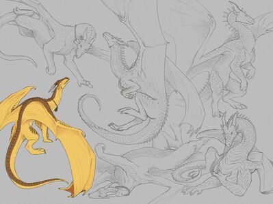 Hailstorm and Pyrite (Wings_of_Fire)
art by yaroul
Keywords: wings_of_fire;skywing;hybrid;dragoness;female;feral;solo;vagina;suggestive;yaroul