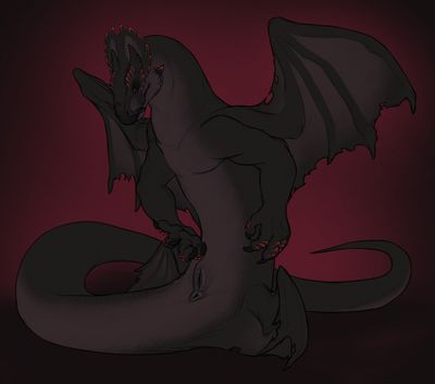 In The Shadows
art by yaroul
Keywords: dragoness;naga,wyrm;female;feral;solo;vagina;yaroul