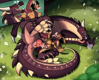 Dawnchaser and Bat (Wings_of_Fire)
art by yellowluster
Keywords: wings_of_fire;nightwing;skywing;hybrid;dragon;furry;bat;male;feral;anthro;M/M;oral;anal;rimjob;penis;missionary;closeup;spooge;yellowluster