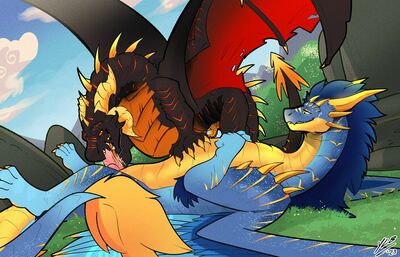 Dixie and Zenith
art by yellowluster
Keywords: dragon;male;feral;M/M;penis;oral;yellowluster