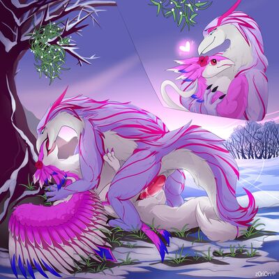 Under the Mistletoe
art by z0ri0n
Keywords: dragon;dragoness;male;female;feral;M/F;penis;missionary;vaginal_penetration;spooge;z0ri0n