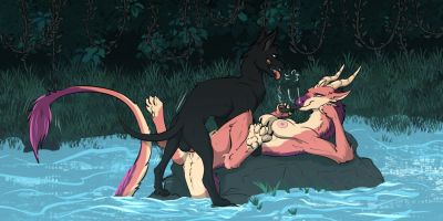 Dragoness and Dog
art by zafara
Keywords: dragoness;furry;canine;dog;male;female;feral;anthro;breasts;M/F;penis;missionary;vaginal_penetration;zafara