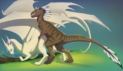 Raptor Mating With A Dragon
art by zealousraptor
Keywords: dragoness;dinosaur;theropod;raptor;deinonychus;male;female;feral;M/F;from_behind;penis;spooge;zealousraptor