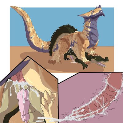 Gharial Pounding
art by zotz
Keywords: dragon;crocodilian;gharial;male;feral;M/M;penis;from_behind;anal;internal;closeup;spooge;zotz
