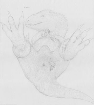 Compy and Rex
art by zw3
Keywords: dinosaur;theropod;compsognathus;tyrannosaurus_rex;trex;male;female;feral;penis;cloaca;missionary;macro;suggestive;humor;zw3