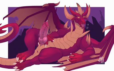 Malefor
art by zyria
Keywords: videogame;spyro_the_dragon;malefor;dragon;male;feral;solo;penis;spooge;zyria