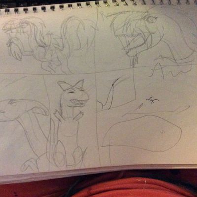 Yumklina_presenting 
art by spiritspeanut
Keywords: spiritspeanut;dinosaur;female;theropod;feral;cloaca;anal;solo