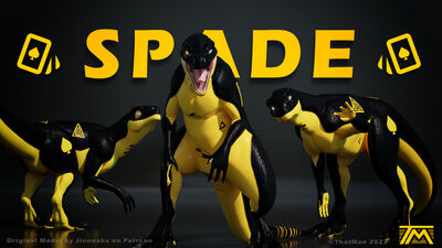 Spade Character Showcase
Remake of the old `Spade` in 2023, but with a better rendering engine (Cycles vs Eevee). Model by Jinnoaka on Patreon.
Keywords: dinosaur;theropod;interceptor;spade;feral;male;solo;cgi;thatman